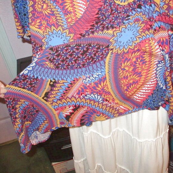 Maeve Anthropologie Elly Wrap Blouse Size 3X Kimono Tunic Asymmetrical Artsy NEW - Picture 6 of 14